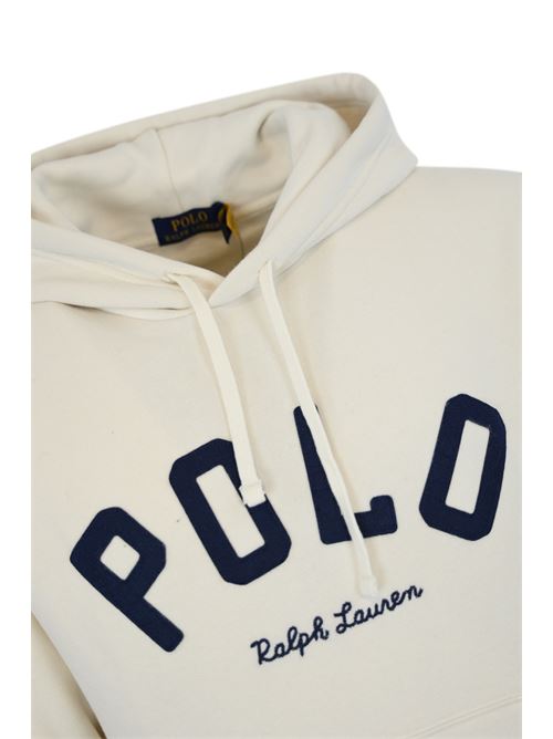 Felpa logo in cotone cream POLO RALPH LAUREN | 710 952040006